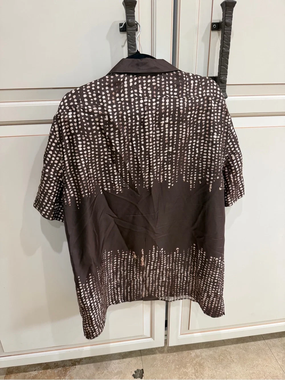 BANANA REPUBLIC Lyam Silk Resort Shirt Brown